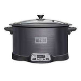 Weston 03-2500-W 2-in-1 Indoor Smoker and Slow Cooker, 6 qt, 120 V, 370 W, Digital Control